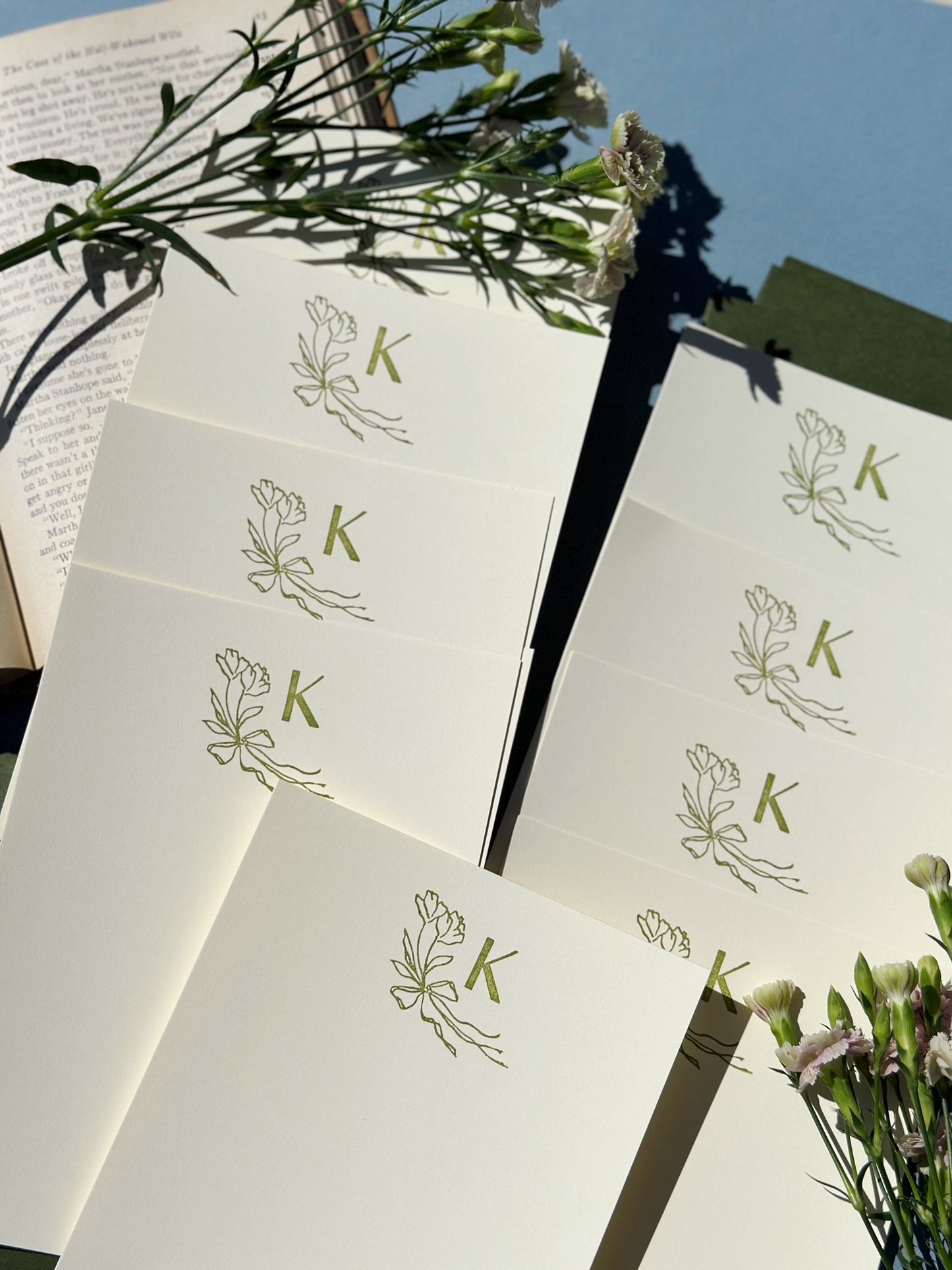 Monogrammed Stationery Set | Olive