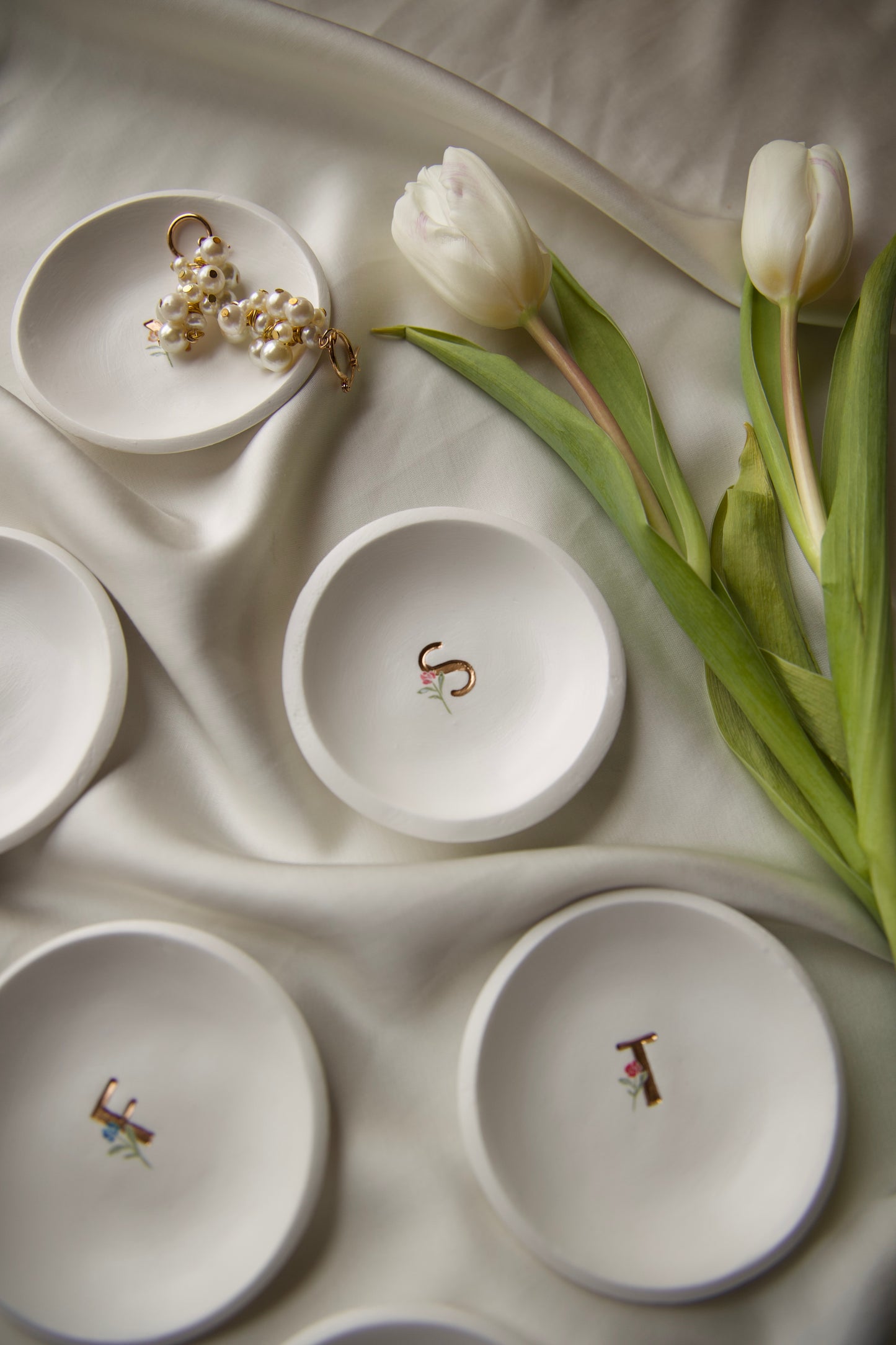 Personalized Ring Dish | Floral Monogram
