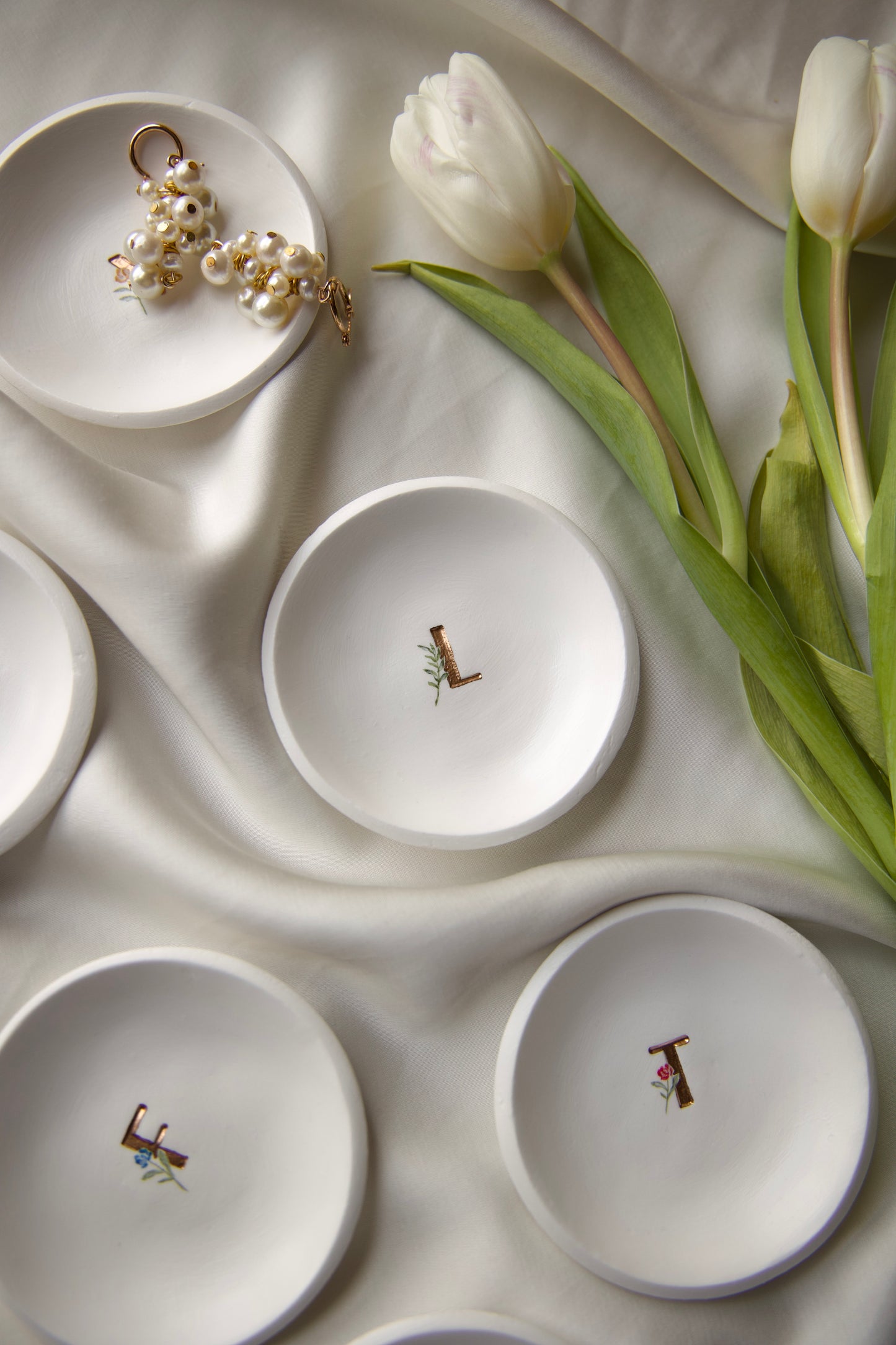 Personalized Ring Dish | Floral Monogram