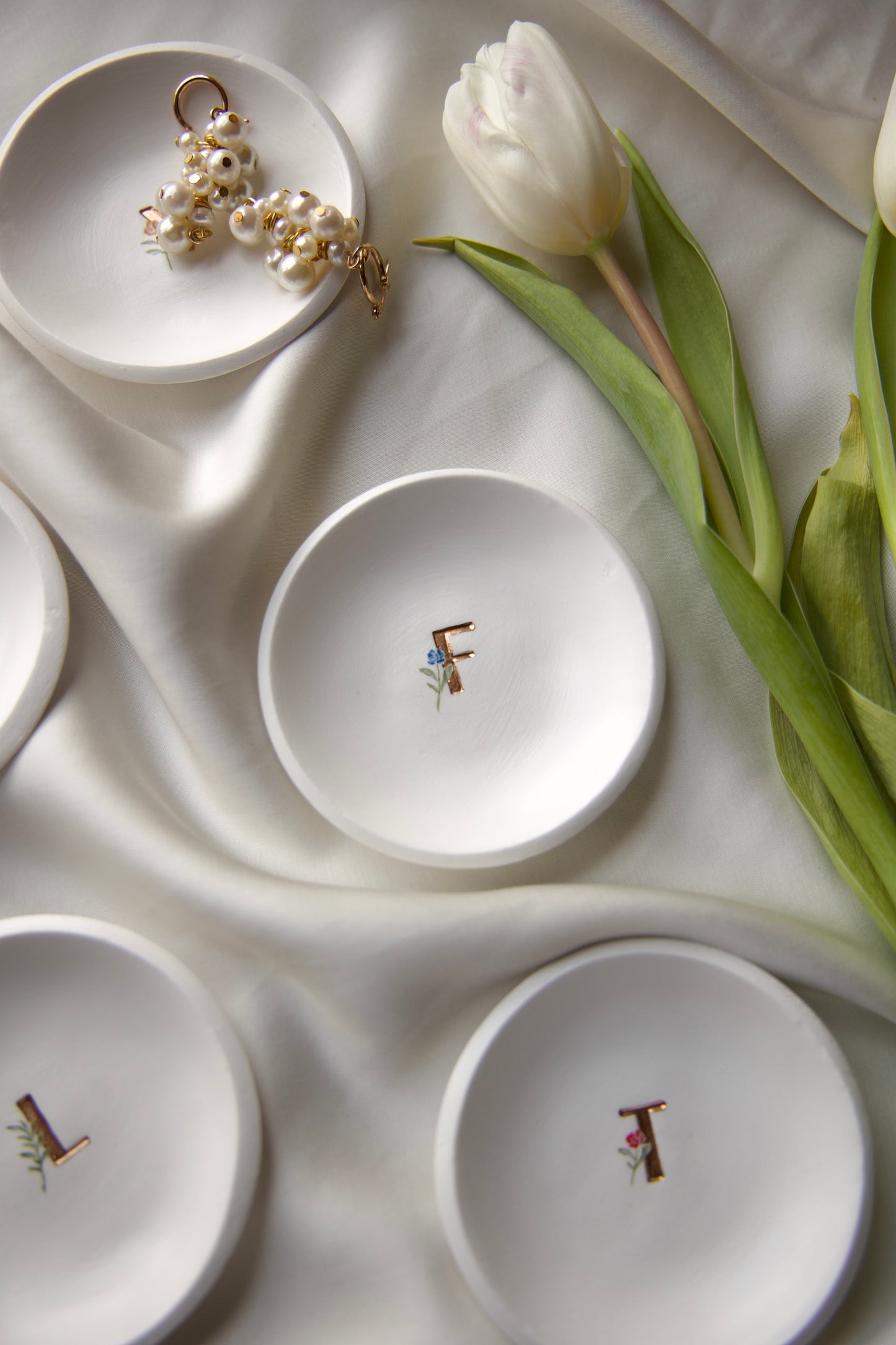 Personalized Ring Dish | Floral Monogram