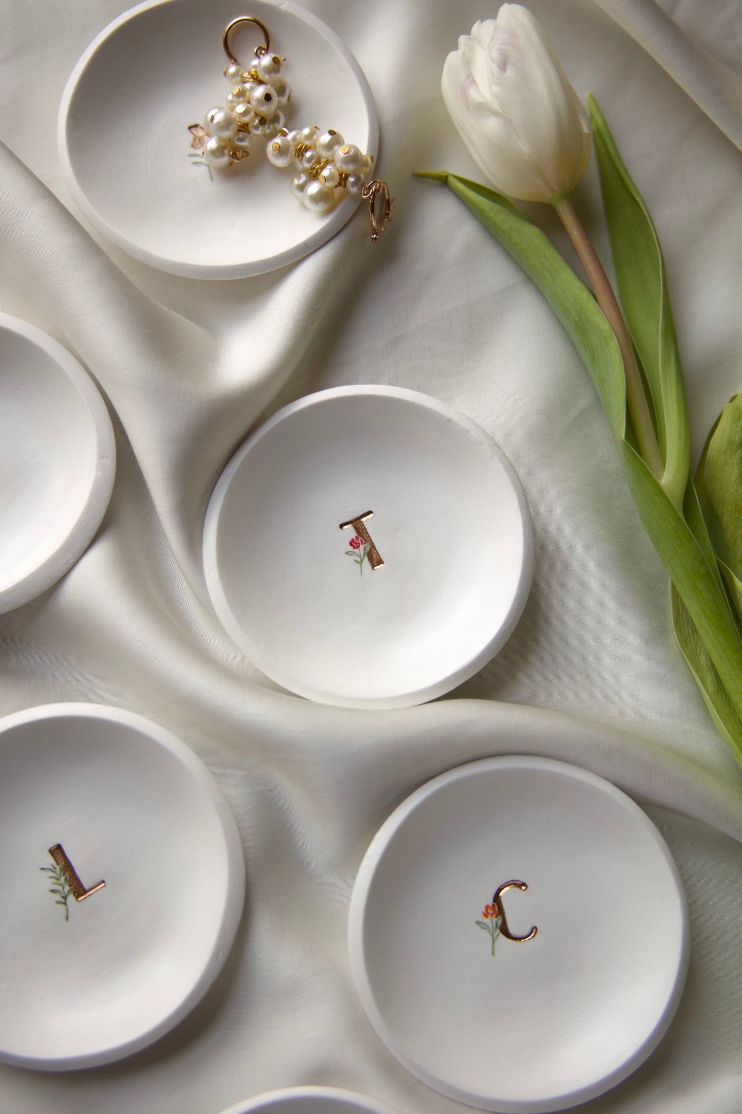 Personalized Ring Dish | Floral Monogram