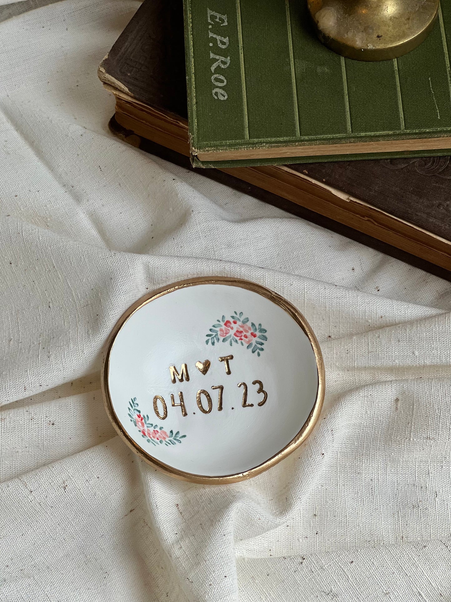 Personalized Ring Dish | Rosewood Blue Sage