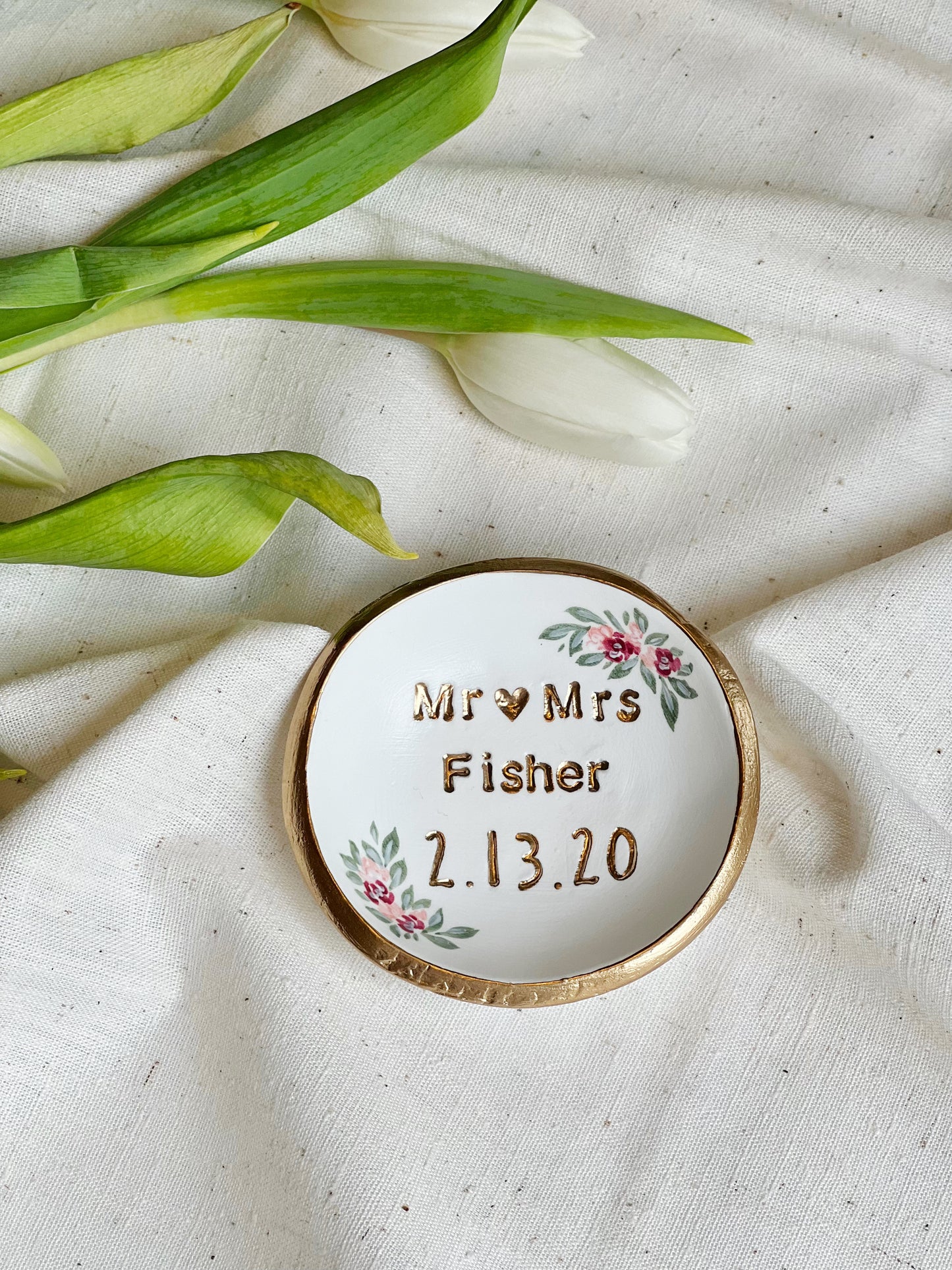 Personalized Ring Dish | Dusty Rose & Plum