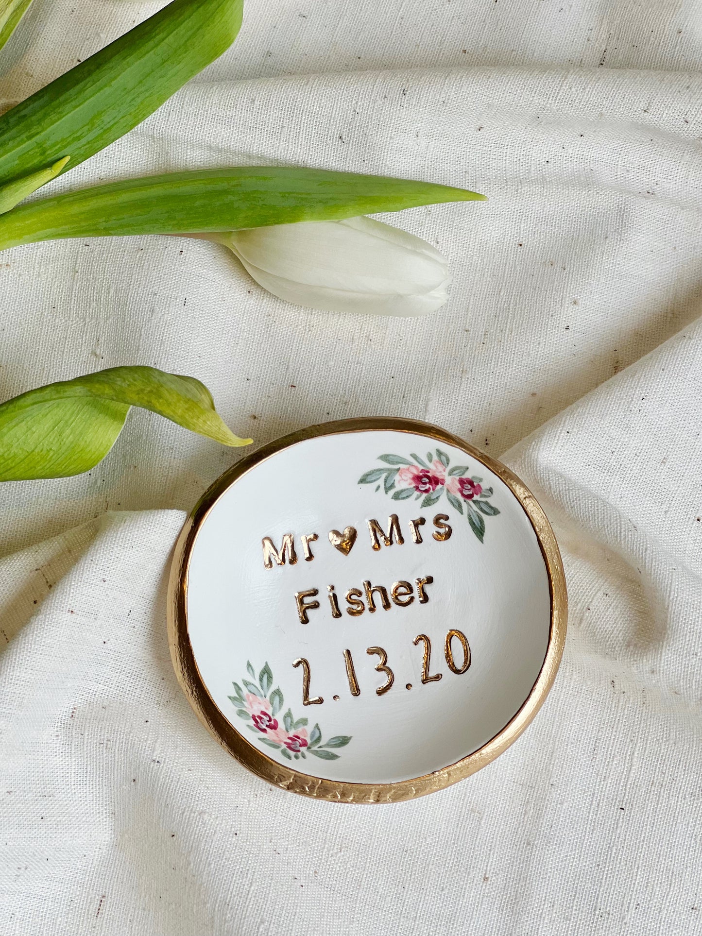 Personalized Ring Dish | Dusty Rose & Plum