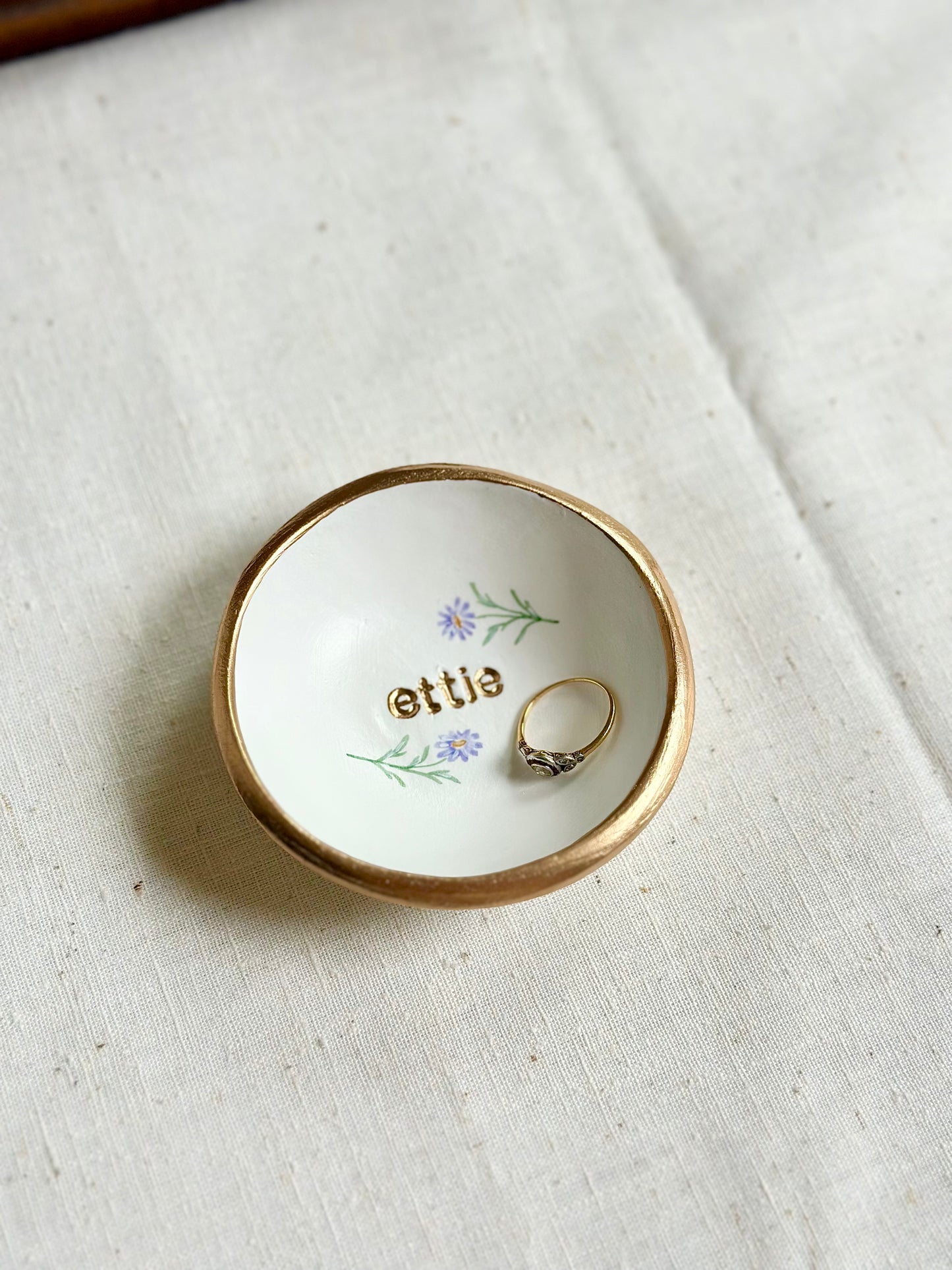 Personalized Ring Dish | Birth Month Flower