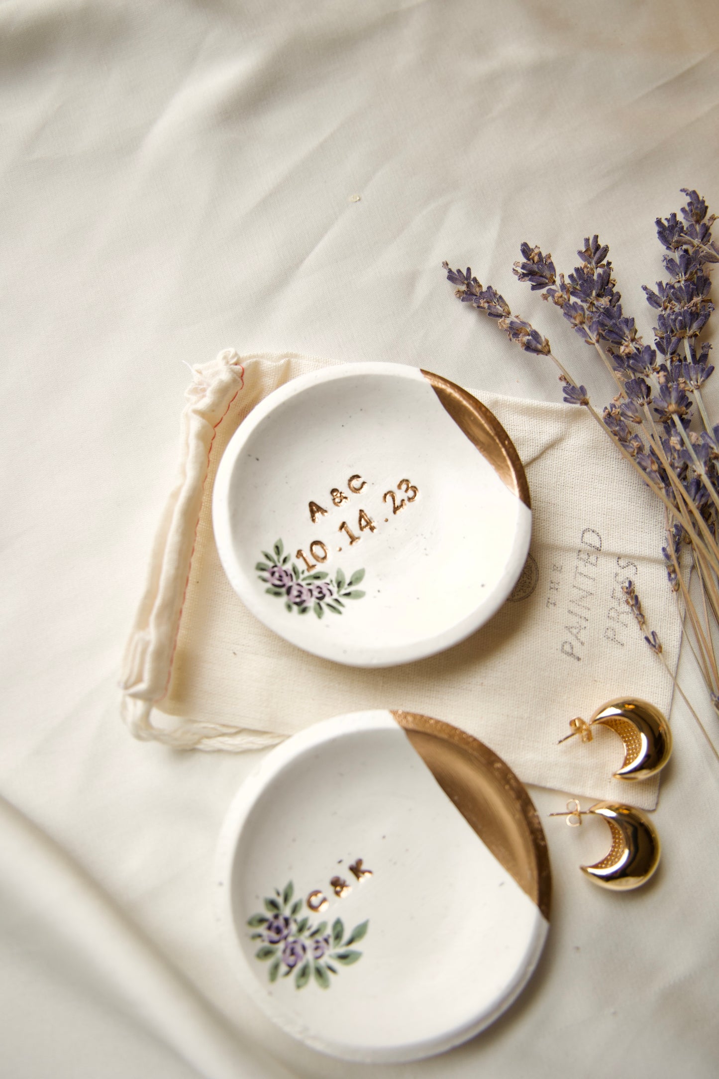 Personalized Ring Dish | Periwinkle Florals