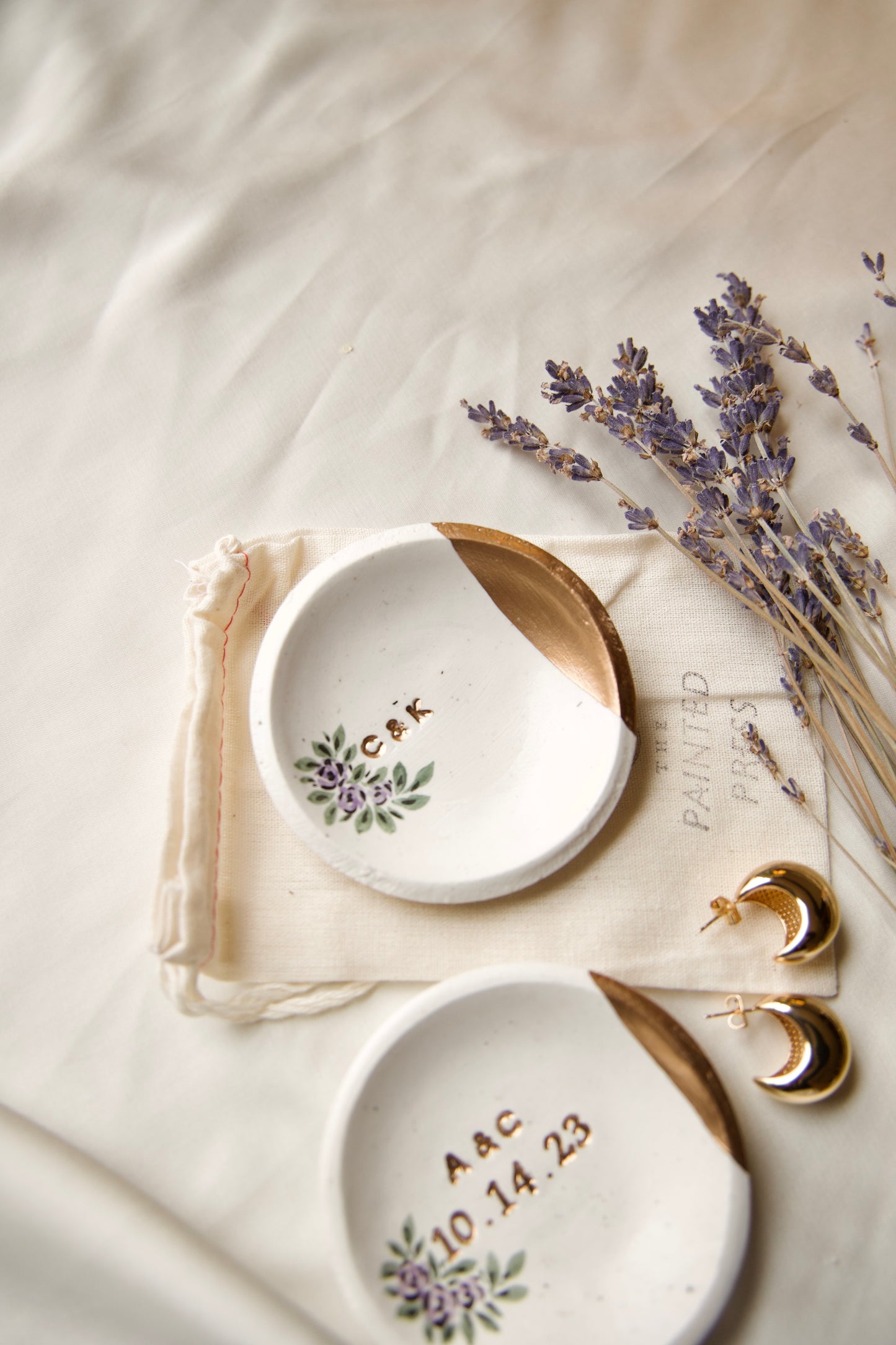 Personalized Ring Dish | Periwinkle Florals