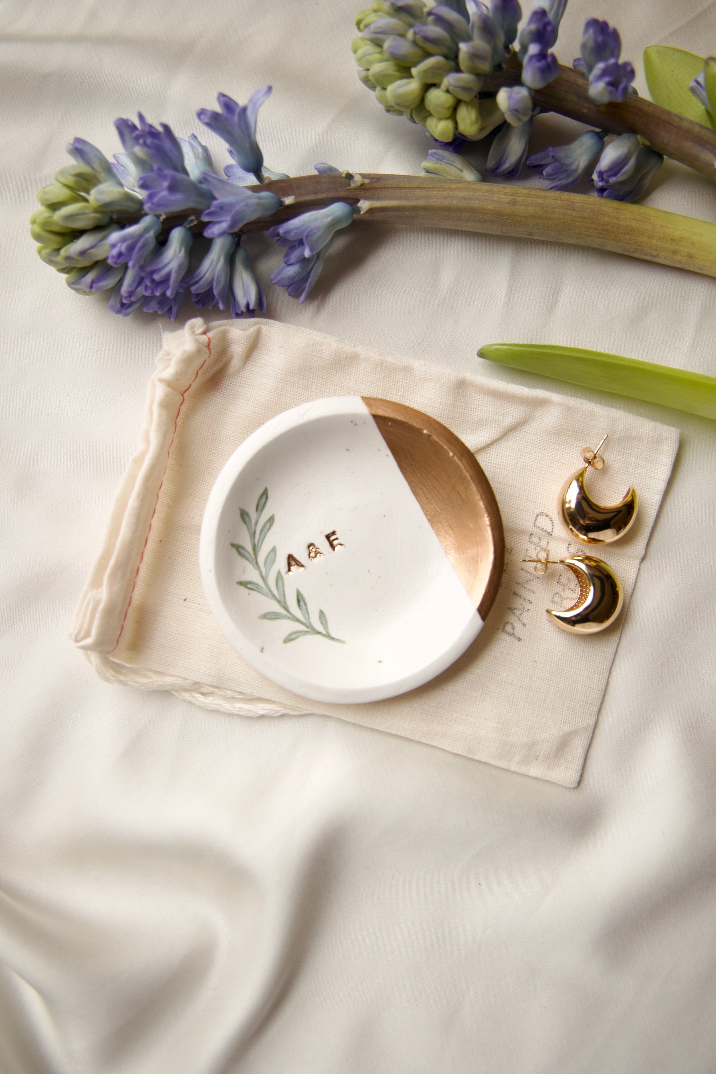 Personalized Ring Dish | Greenery Speckled