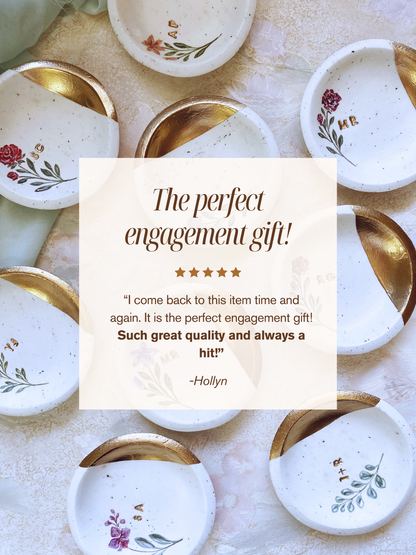 Personalized Ring Dish | Greenery Speckled