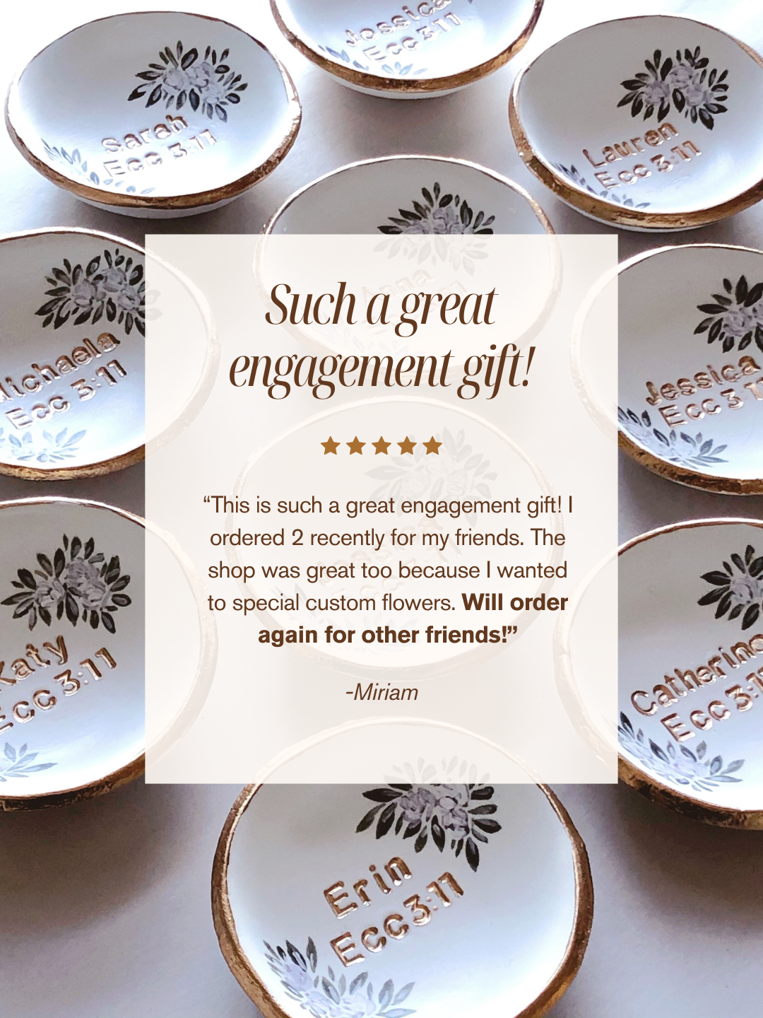 Personalized Ring Dish | Blush Florals