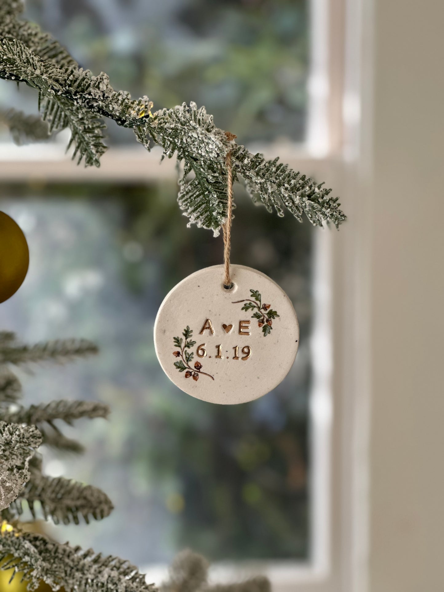 Personalized Oak Leaves Ornament