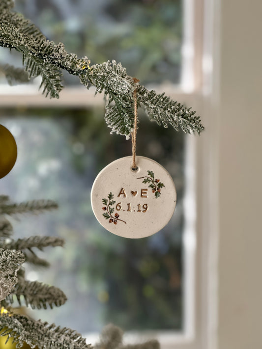 Personalized Oak Leaves Ornament