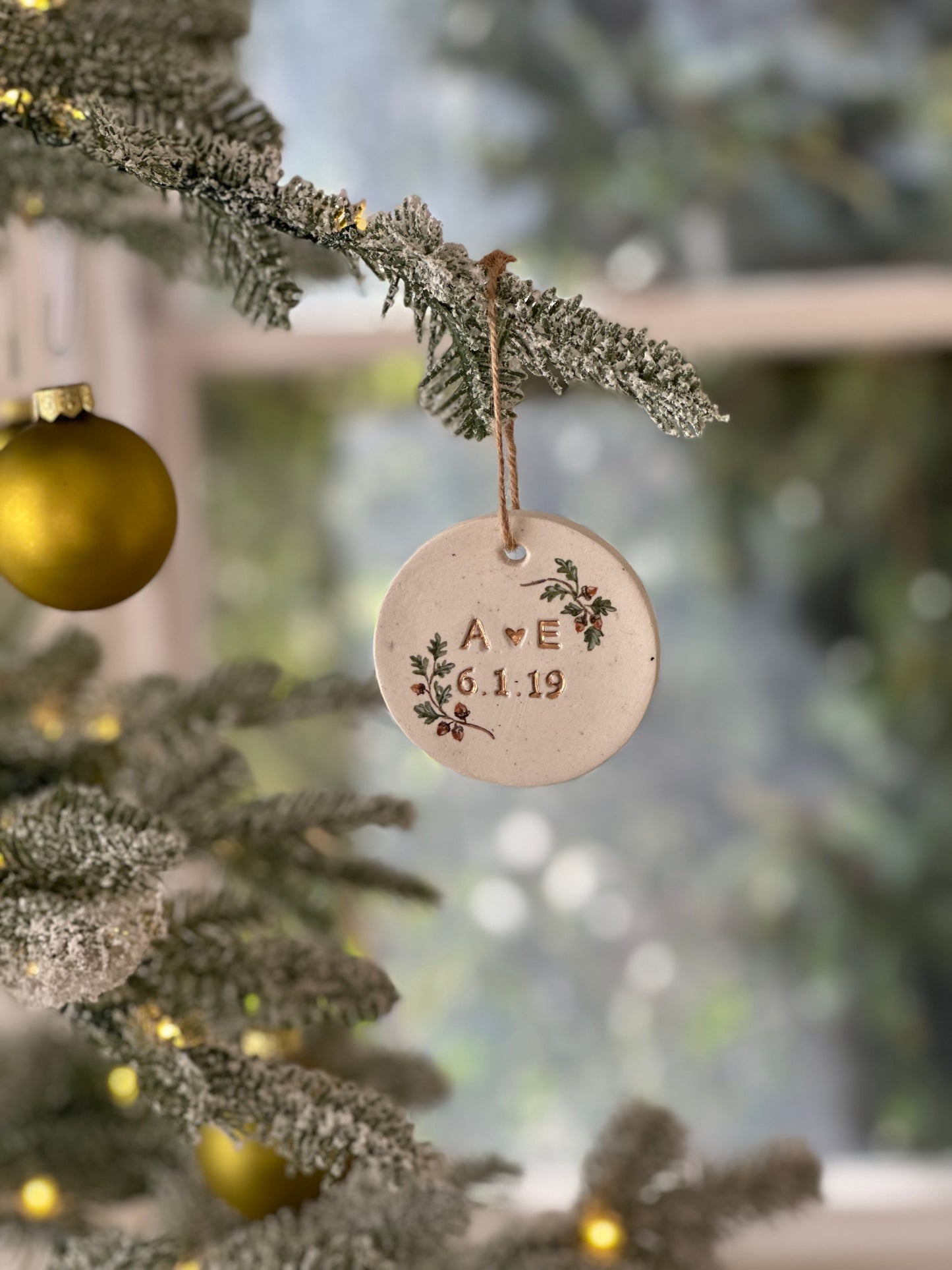 Personalized Oak Leaves Ornament
