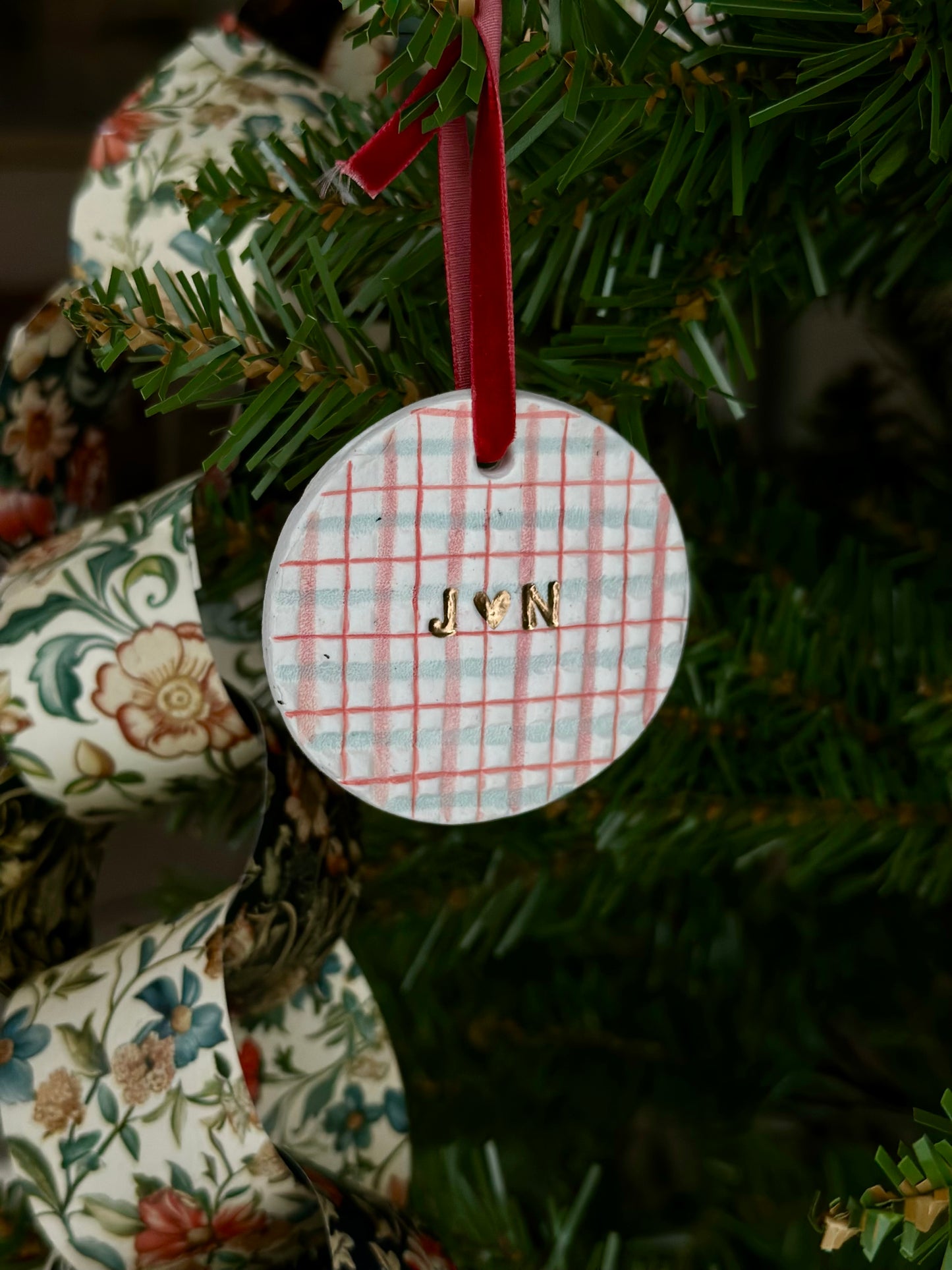 Personalized Plaid Ornament