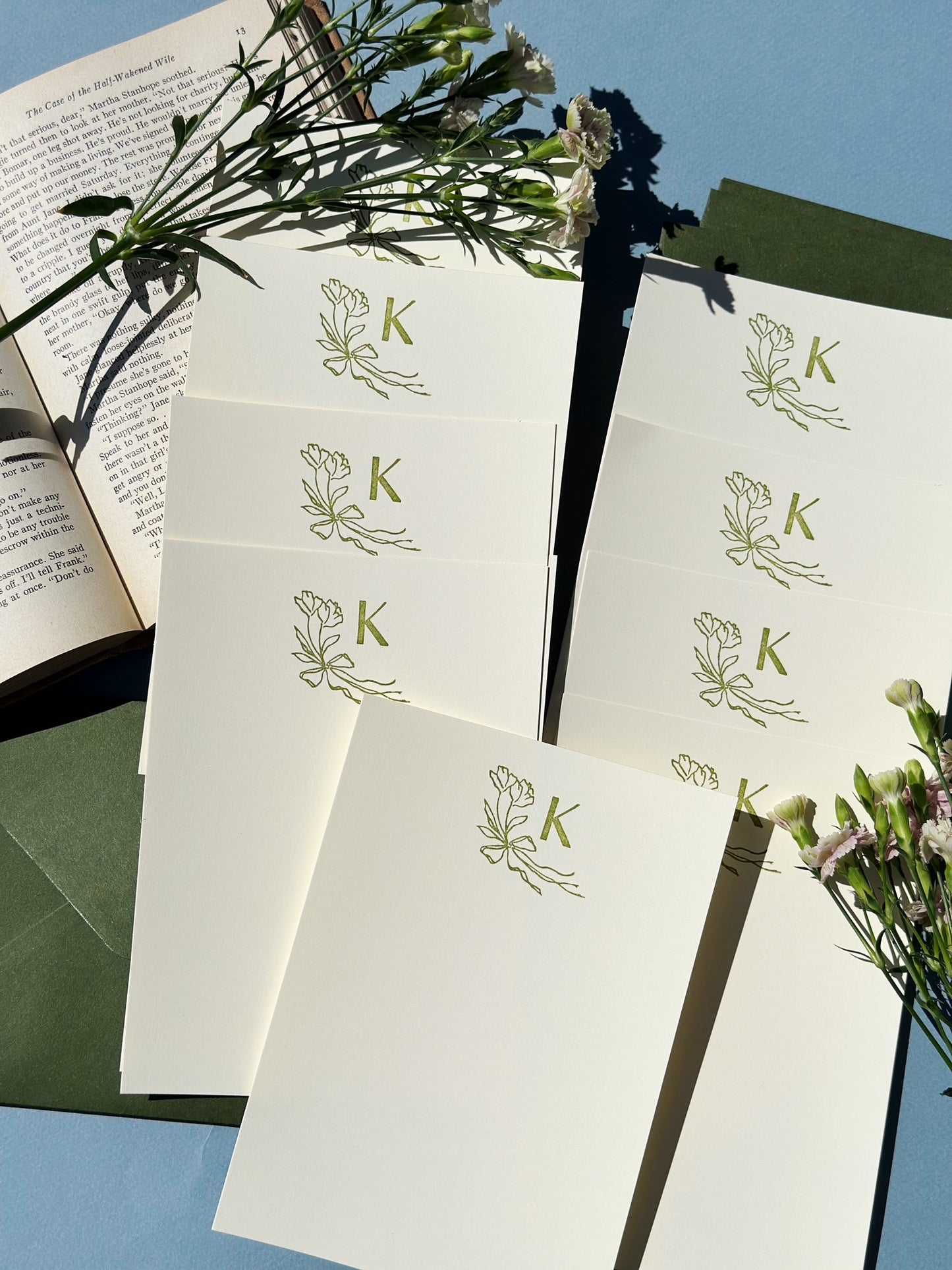 Monogrammed Stationery Set | Olive