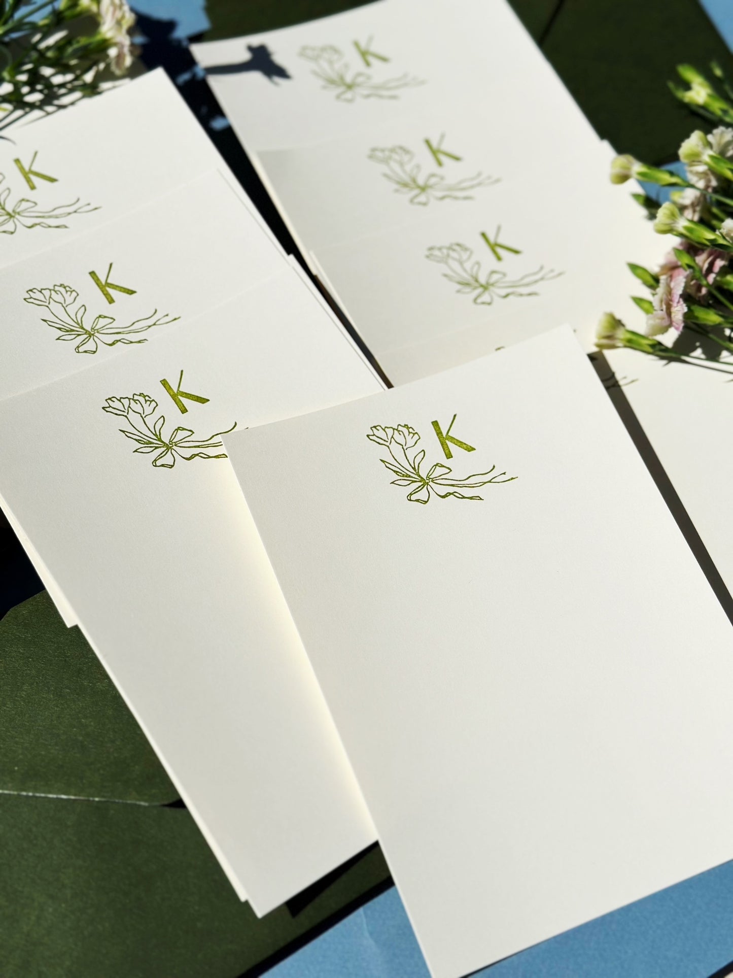 Monogrammed Stationery Set | Olive