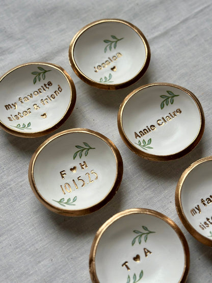 Personalized Ring Dish | Greenery