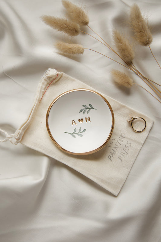 Personalized Ring Dish | Greenery