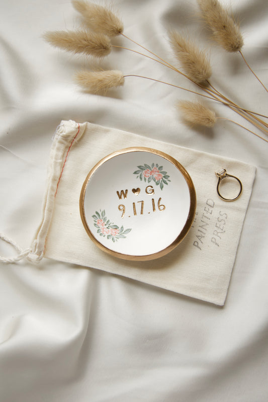 Personalized Ring Dish | Blush Florals