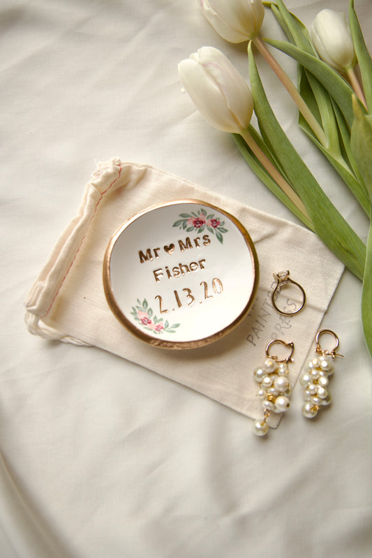 Personalized Ring Dish | Dusty Rose & Plum