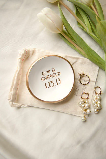 Personalized Ring Dish | Classic Engaged/Married