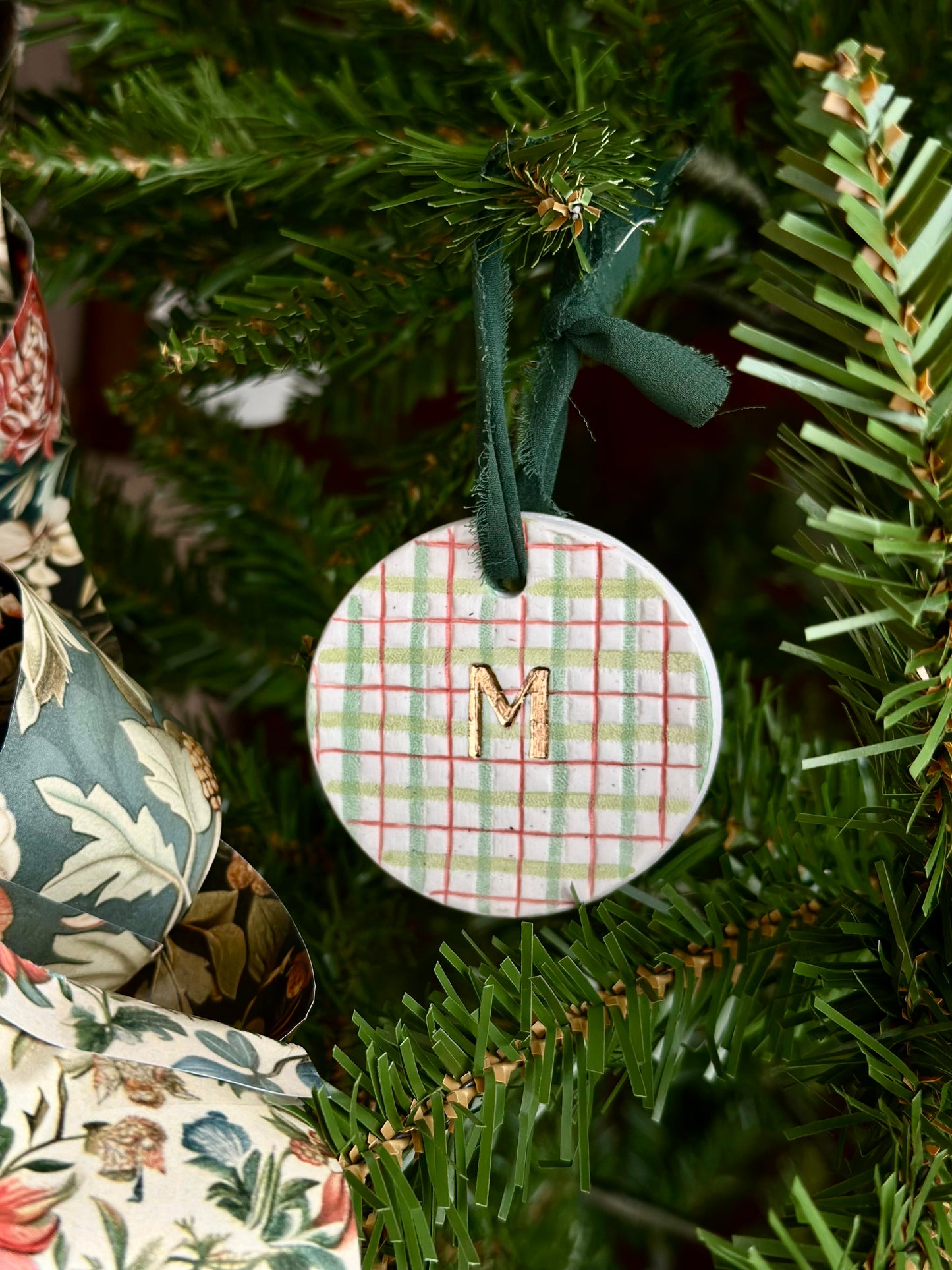 Personalized Plaid Ornament
