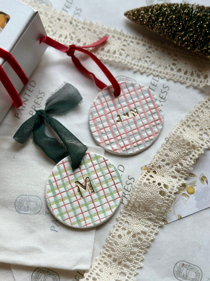 Personalized Plaid Ornament