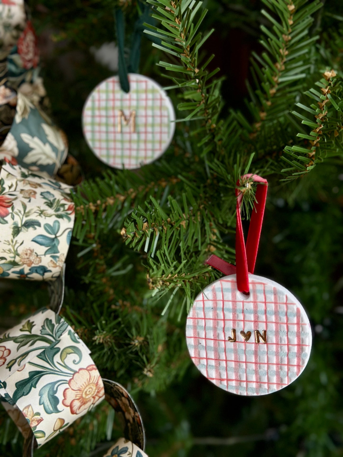 Personalized Plaid Ornament