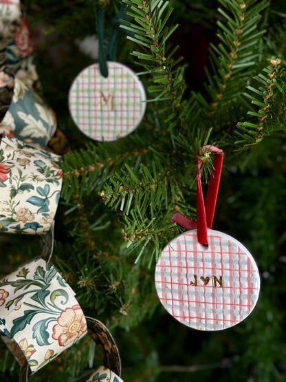 Personalized Plaid Ornament