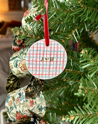 Personalized Plaid Ornament