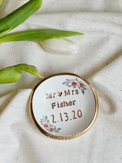 Personalized Ring Dish | Dusty Rose & Plum