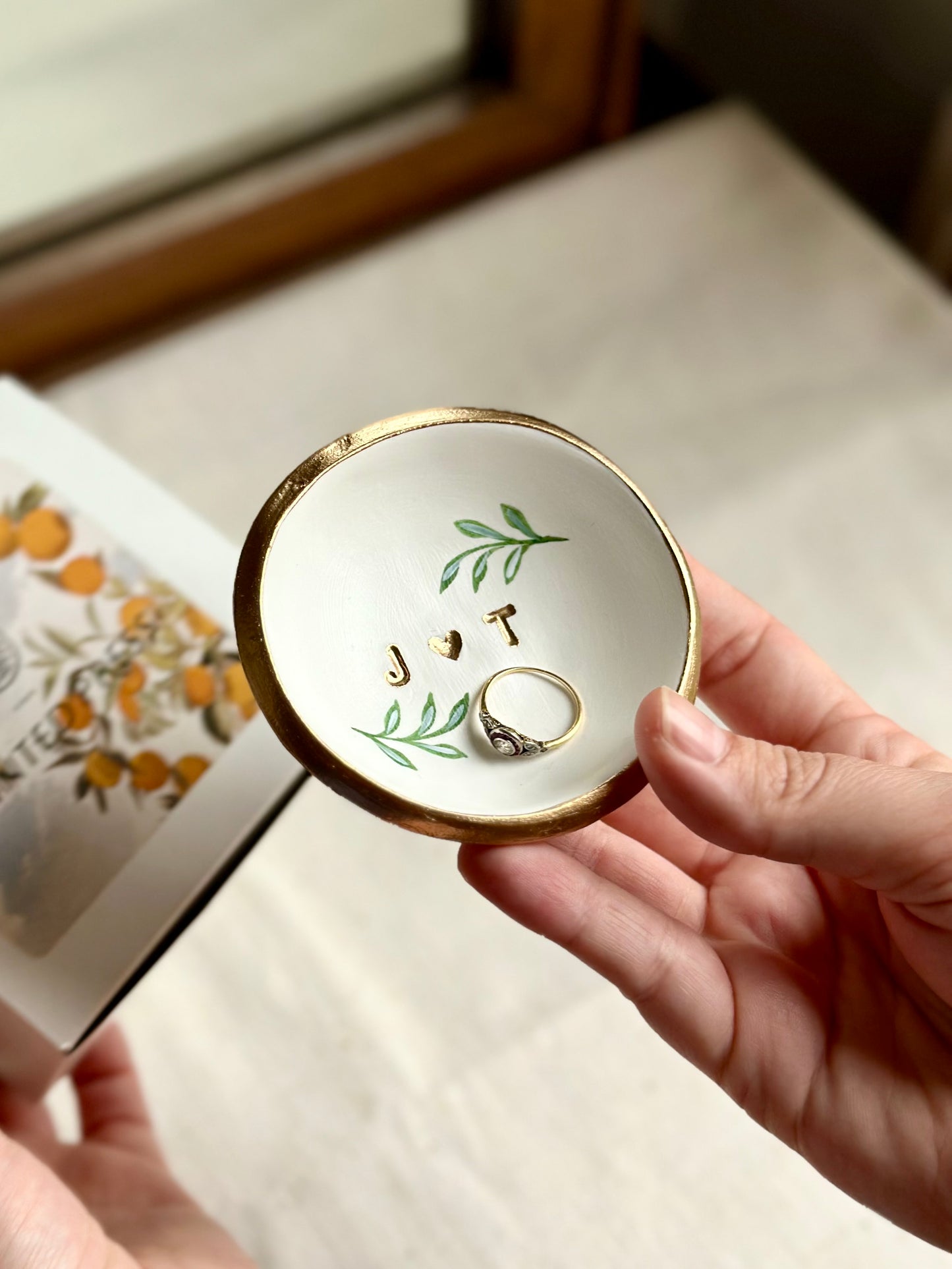 Personalized Ring Dish | Greenery