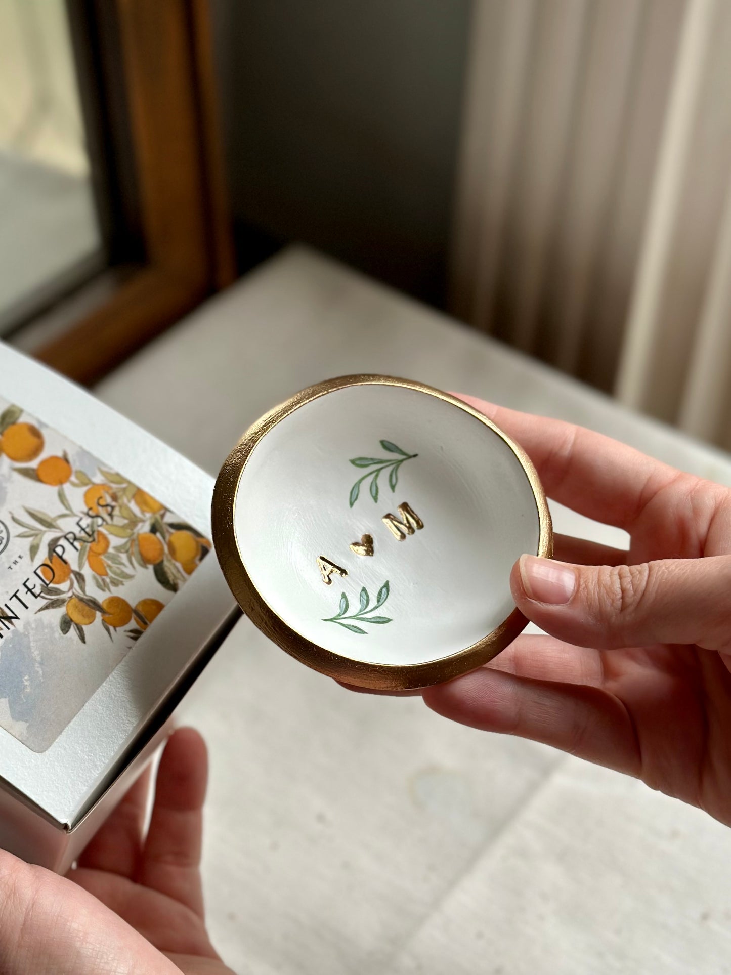 Personalized Ring Dish | Greenery