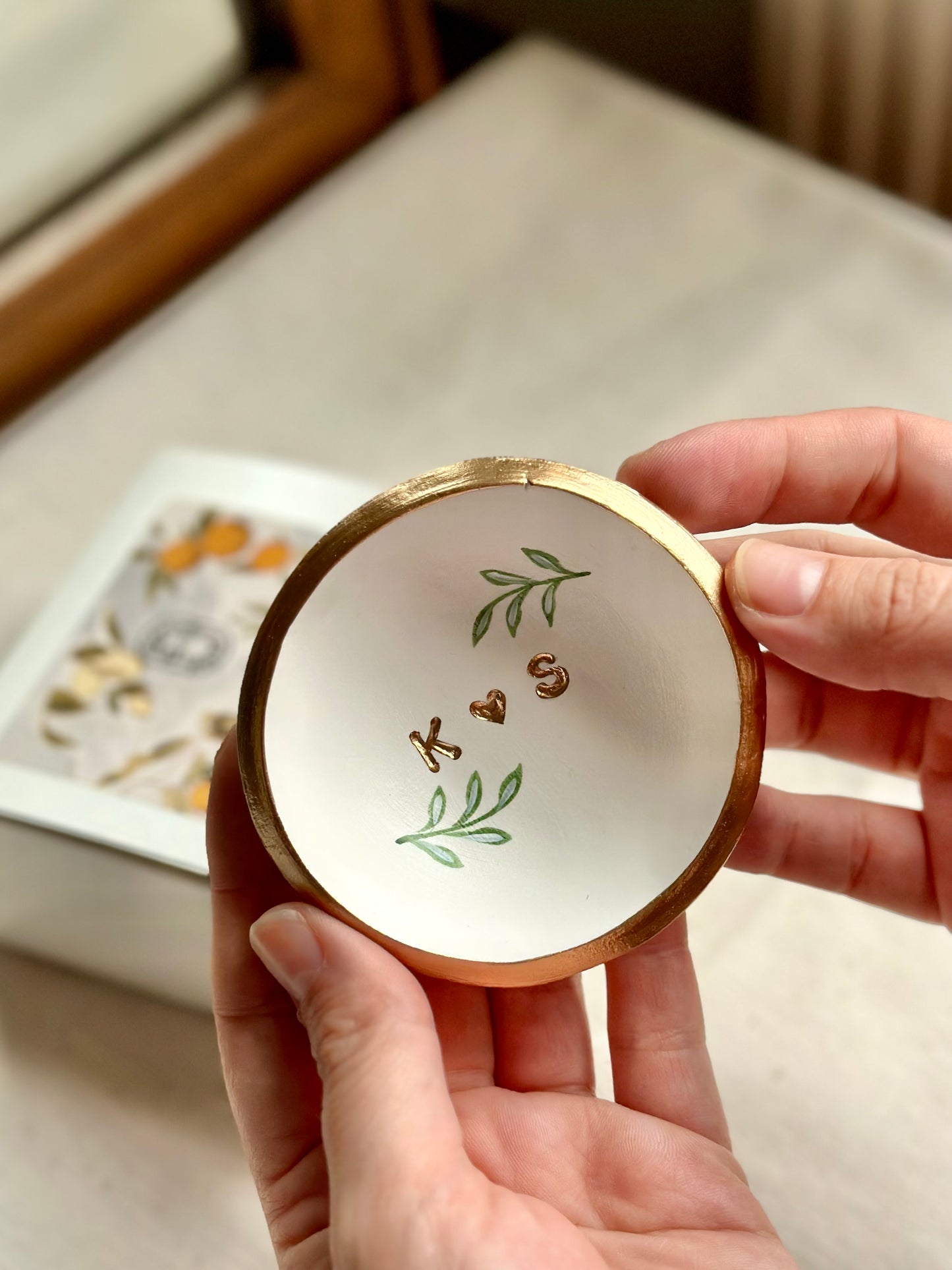 Personalized Ring Dish | Greenery