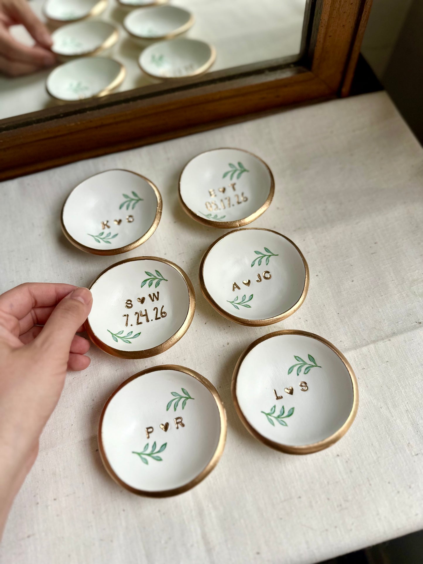 Personalized Ring Dish | Greenery