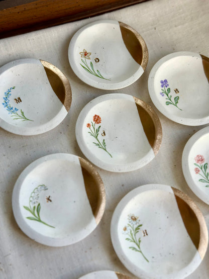 Personalized Ring Dish | Birth Month Flower