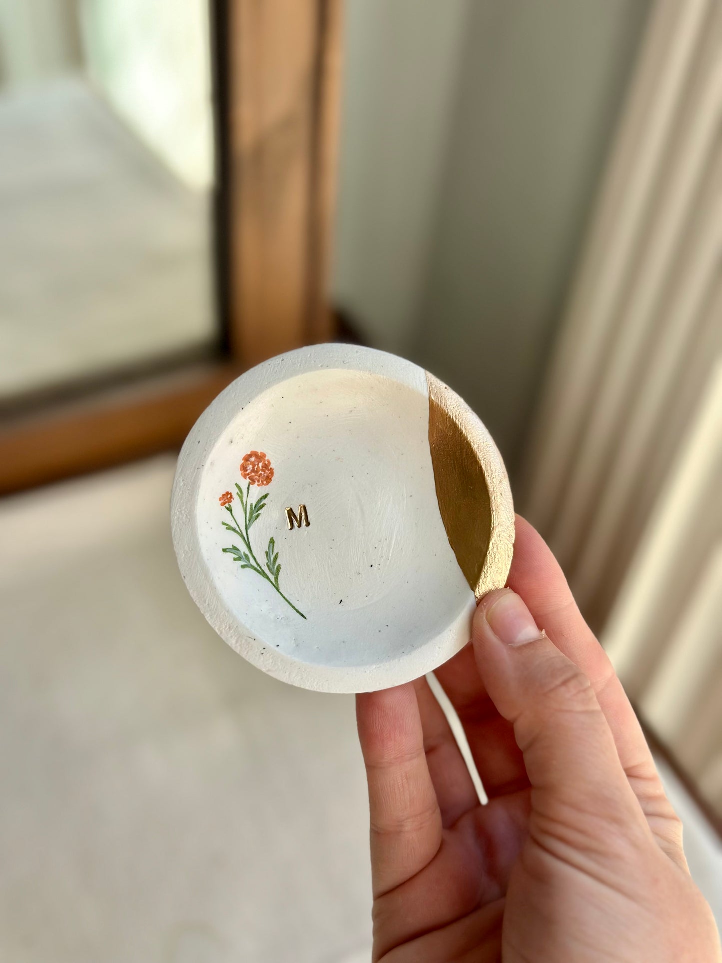 Personalized Ring Dish | Birth Month Flower