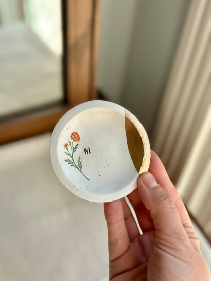 Personalized Ring Dish | Birth Month Flower