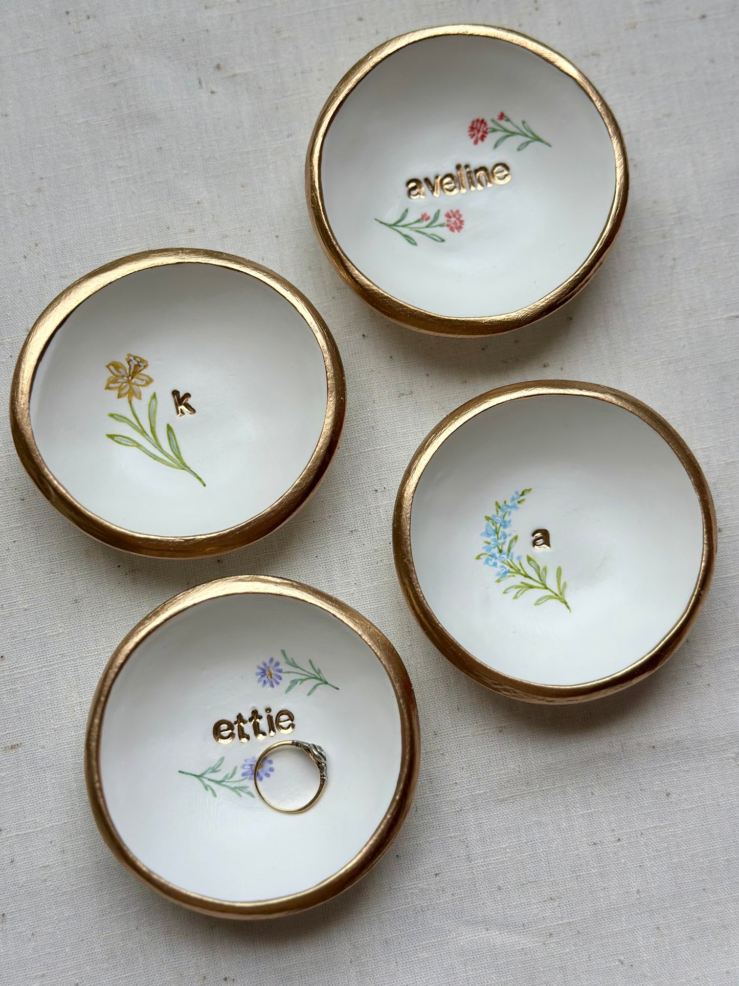 Personalized Ring Dish | Birth Month Flower