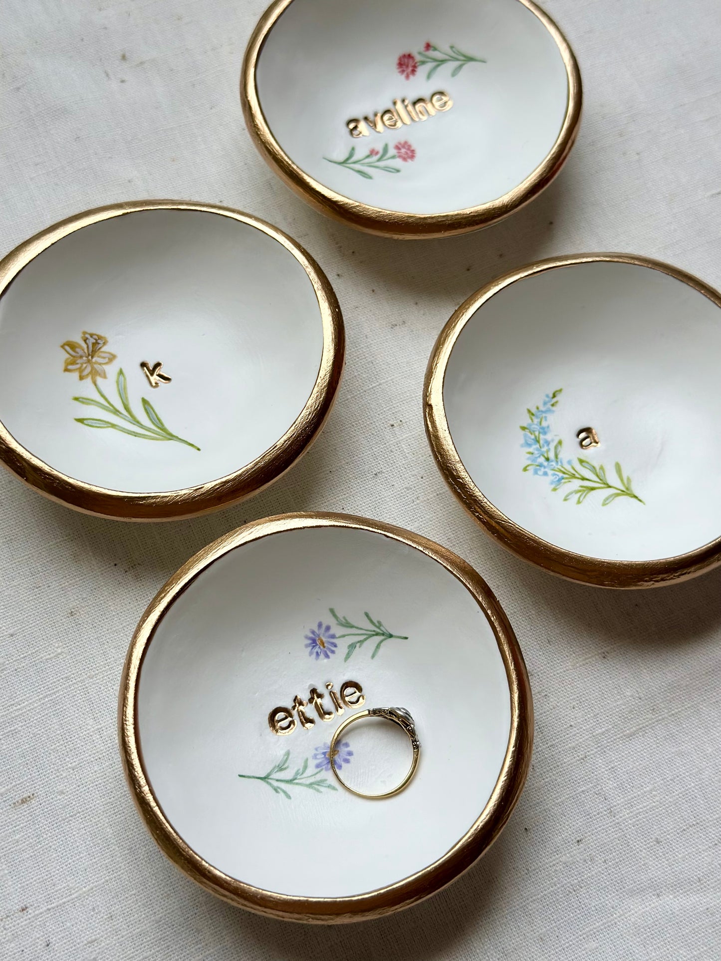 Personalized Ring Dish | Birth Month Flower