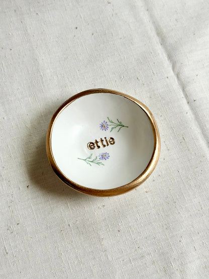 Personalized Ring Dish | Birth Month Flower