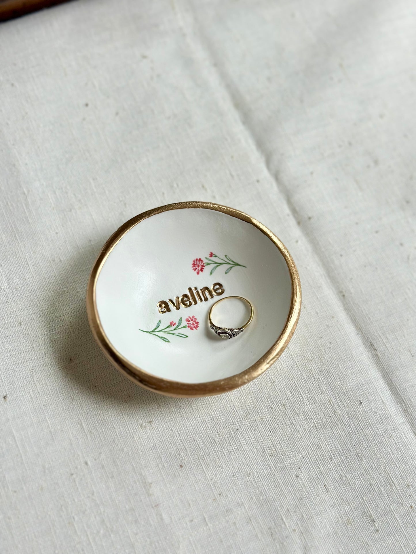 Personalized Ring Dish | Birth Month Flower