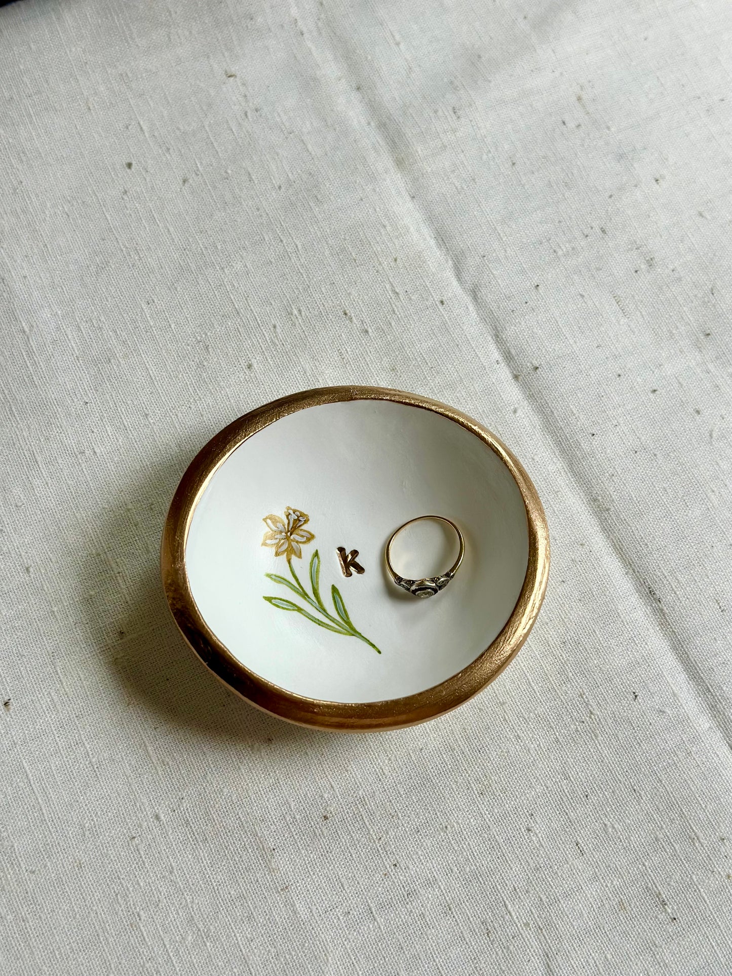 Personalized Ring Dish | Birth Month Flower