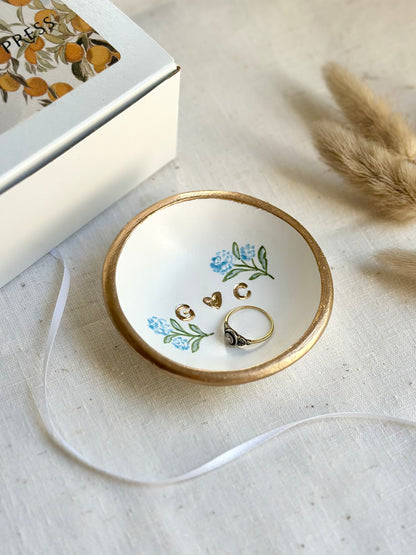 Personalized Ring Dish | Blue Hydrangea