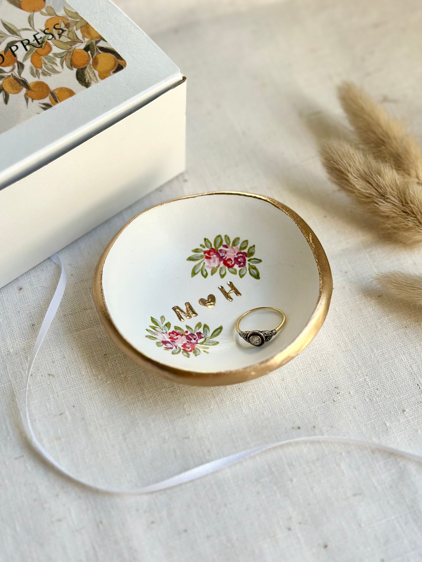 Personalized Jewelry Dish | Currant and Coral