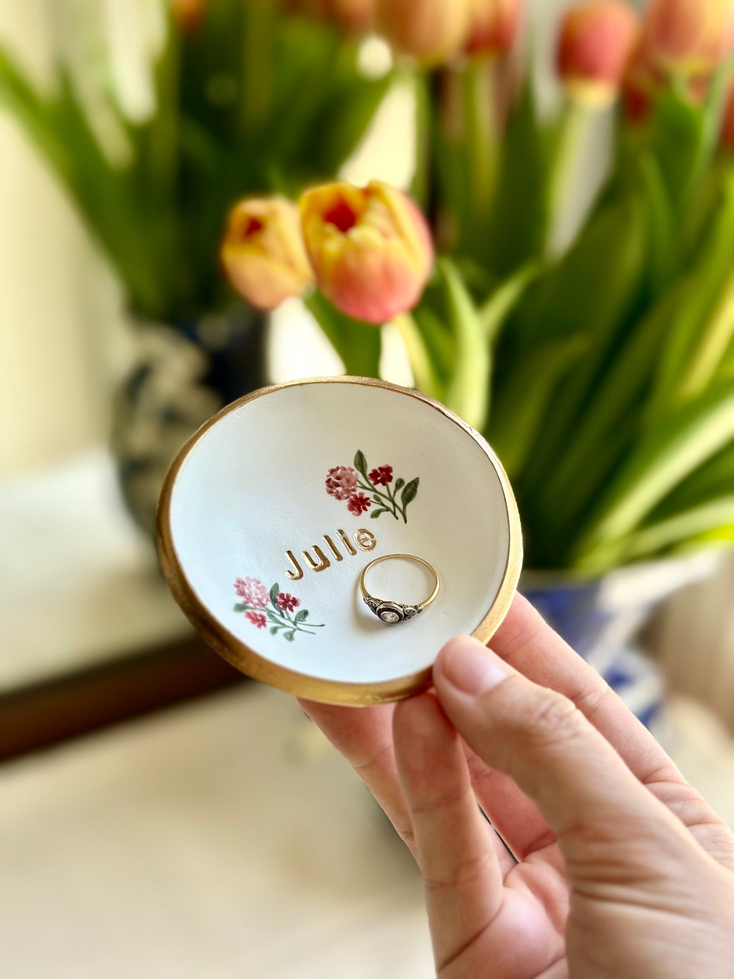 Personalized Jewelry Dish | English Garden