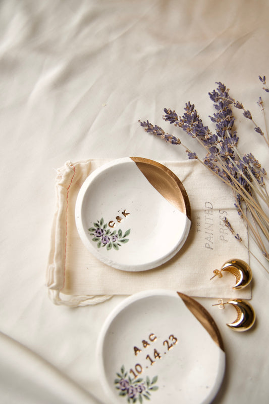 Personalized Ring Dish | Periwinkle Florals