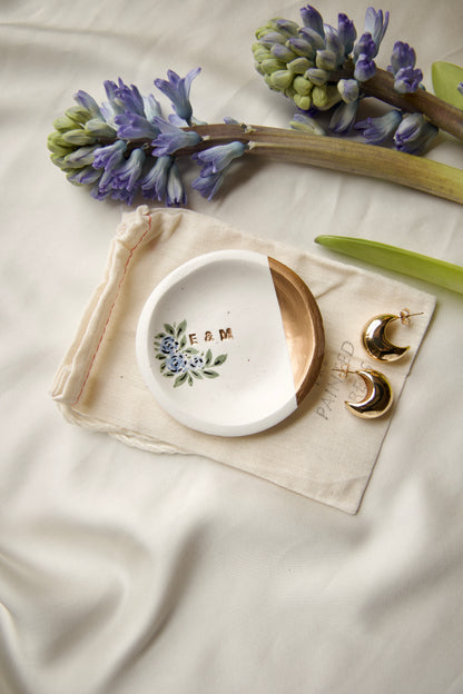 Personalized Ring Dish | Periwinkle Florals