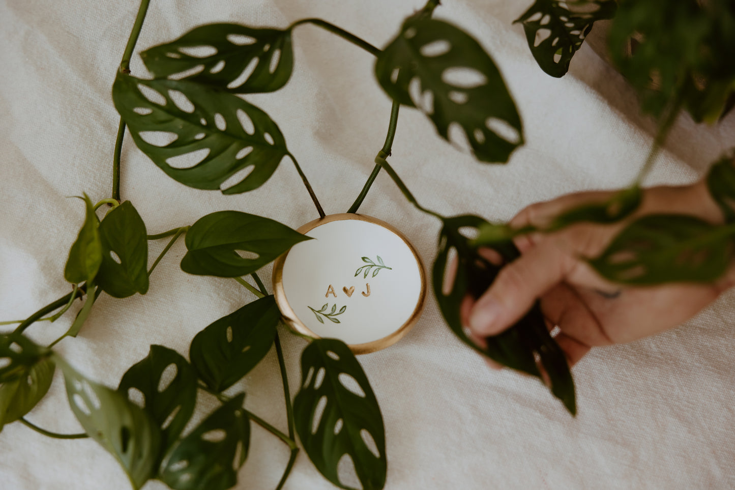 Personalized Ring Dish | Greenery